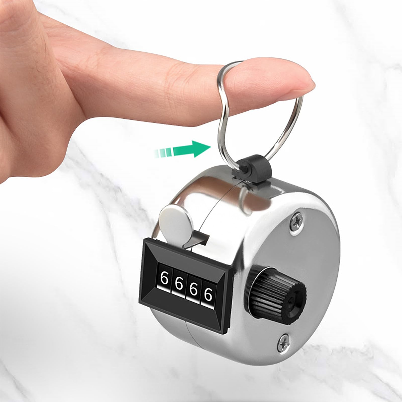 2 Piezas Contador Manual de 4 Dígito, Contador Analógico, Handzähler Elektronischer