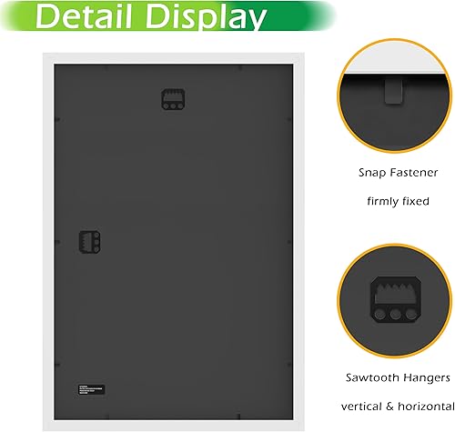 Vista 114 de FrameWorks Marcos de fotos clásicos de madera de 11 x 14 a 8 x 10 pulgadas con vidrio templado, roble natural, paquete de 6