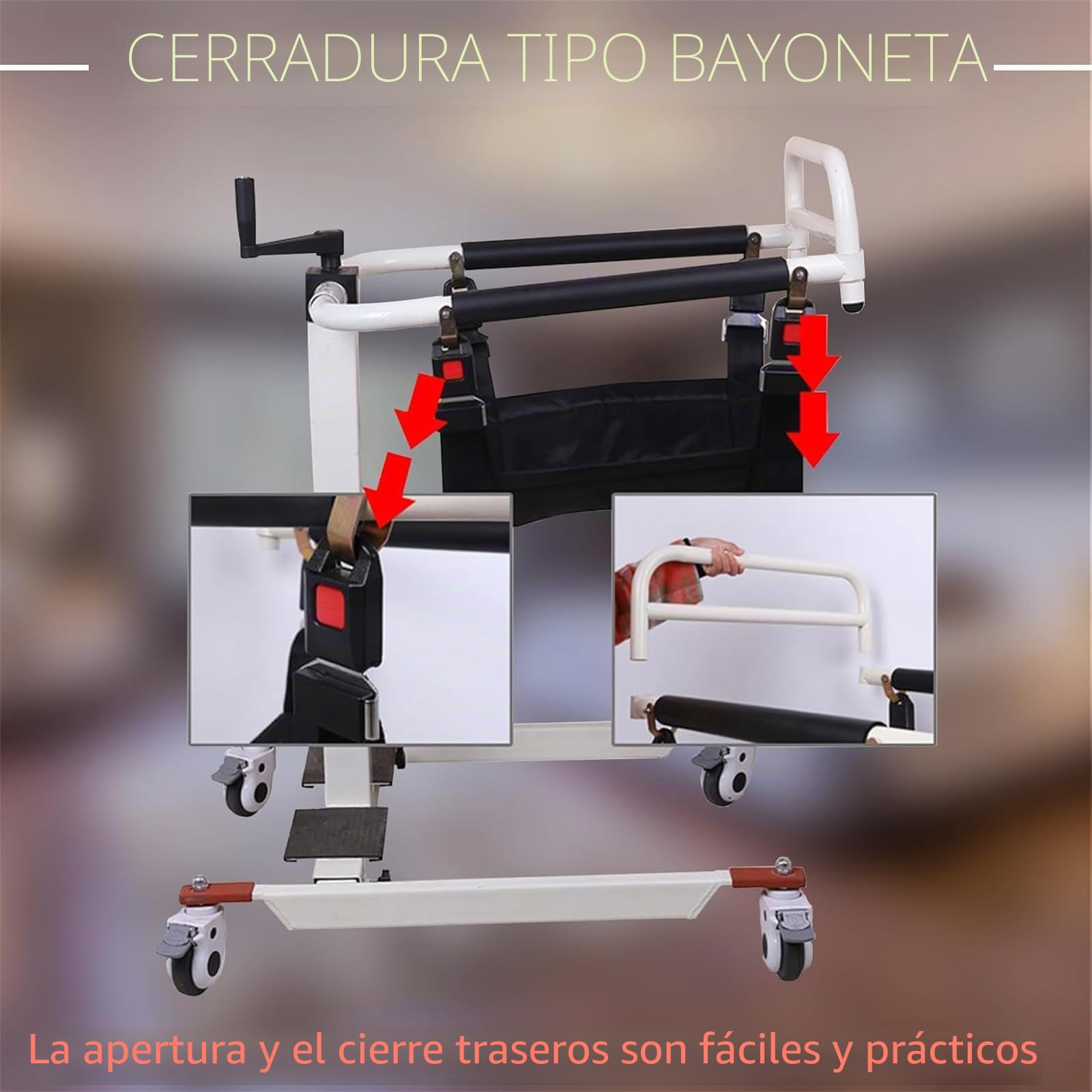 Elevador de pacientes para uso doméstico, elevadores Hoyer para el hogar, dispositivos de transferencia de silla de ruedas a coche, ayuda para personas con discapacidad y ancianos