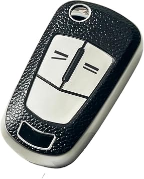 1PCS Dustproof Leather TPU Car Key Case Fit for Opel Fit for Vauxhall Astra H Corsa D Vectra C Zafira Astra Vectra Signum 2/3BNT2 Buttons White