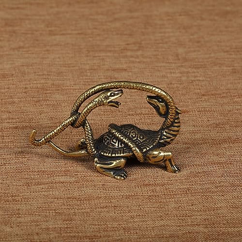 FJXQTCXD Solid Copper Four Great Auspicious Beasts,Green Dragon, White Tiger, Zhu Que, Xuanwu, Antique Bronze Ware Animal Tea Pet Ornament (C)