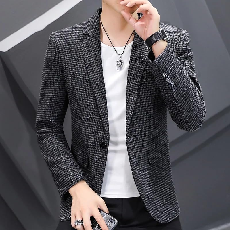 Plaid Suit Men's Wool Business Formal Jacket3