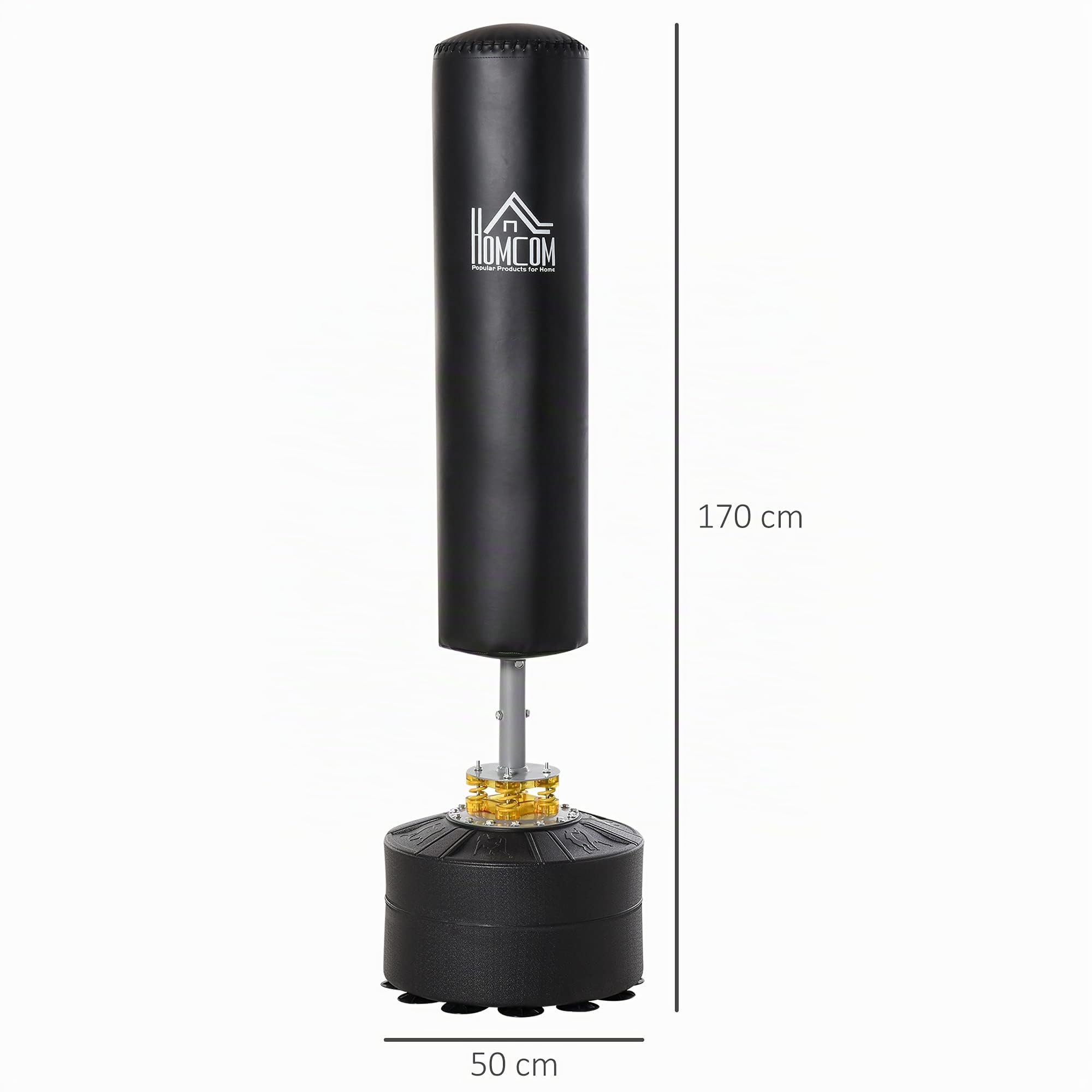 HOMCOM Standboxsack mit Saugnapf-Basis für Erwachsene 170cm Schwarz