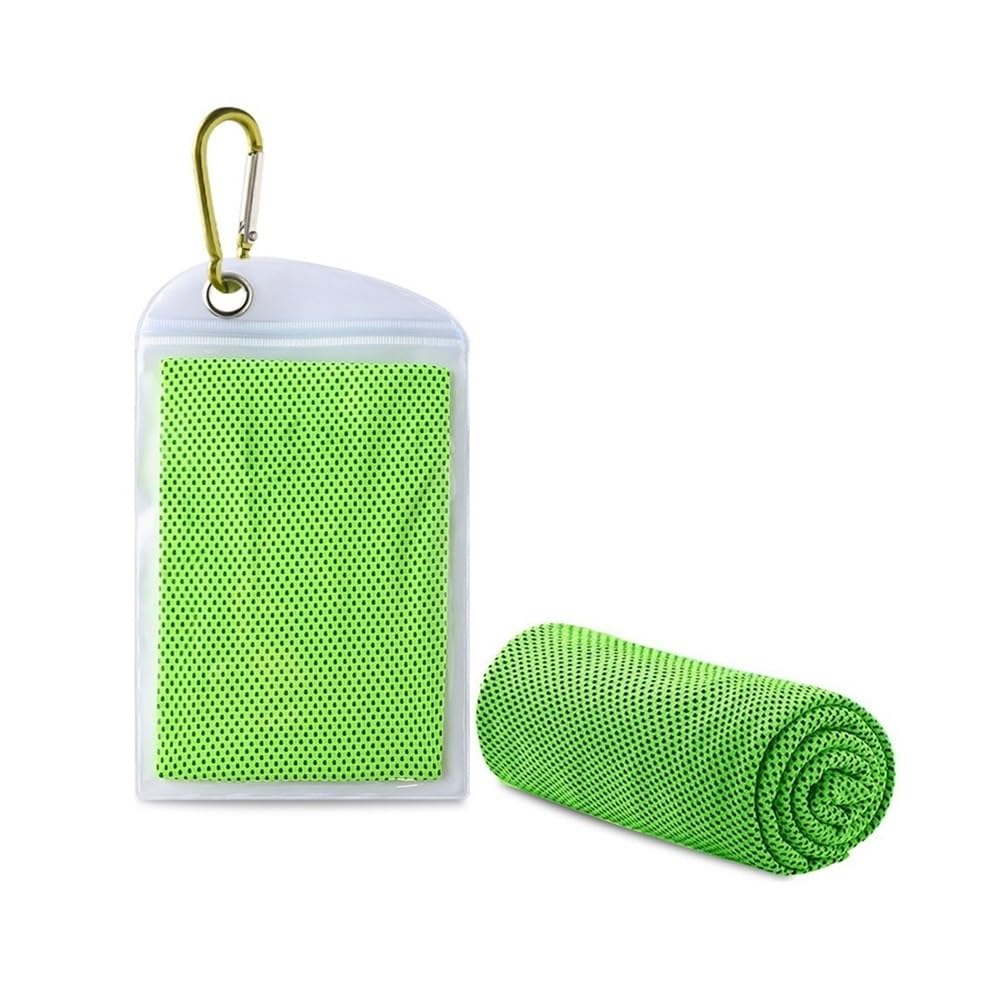 Ropicean 2pcs Cold Feeling Sports Towel - Absorbent Summer Gym Sweat Towel for Active Lifestyle(Neon Green)