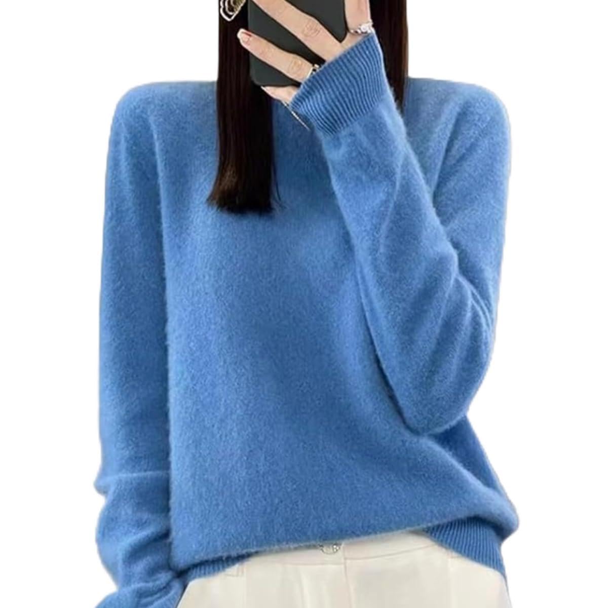 100 Cashmere Sweaters for Women Long Sleeve Wool Pullover Sweaters Crew NeckSoft Trendy Jumper Knitted Warm Cashmere Tops