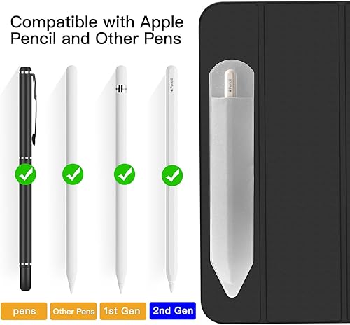 Miniatura 2 de Portalápices universal para Apple Pencil de 1 y 2 generación, bolsillo elástico con ranura para accesorios, se fija de forma segura a la funda del
