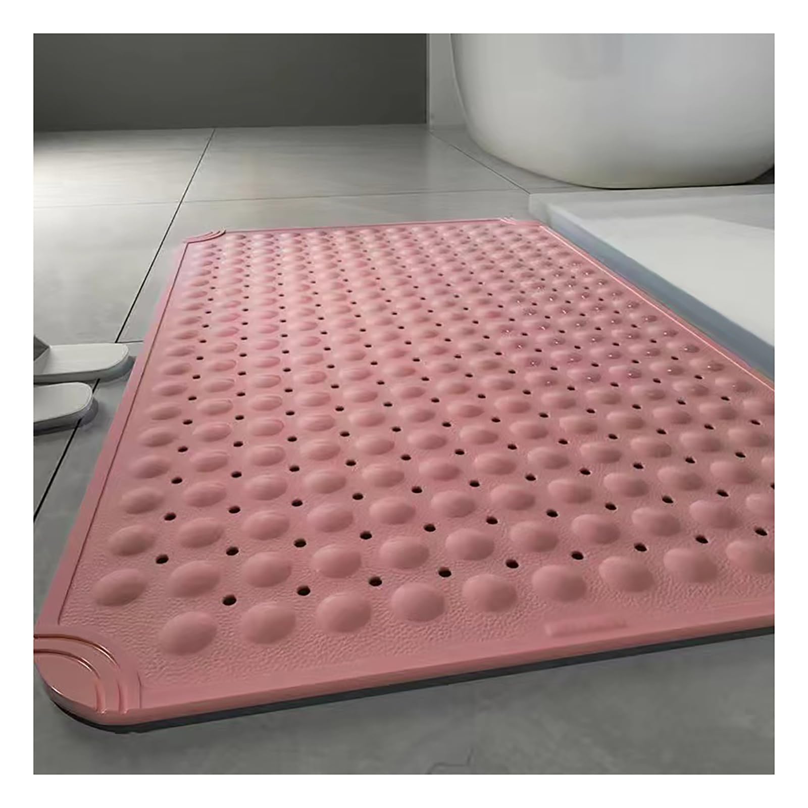 rutschfest Badematte für Kinder und Senioren, PVC Duschmatte rutschfest Weich Wanne Matten Duschmatten mit Saugnäpfen rutschfeste Badewannenmatte für Nassbereiche,Rosa,80x120cm/31x47in