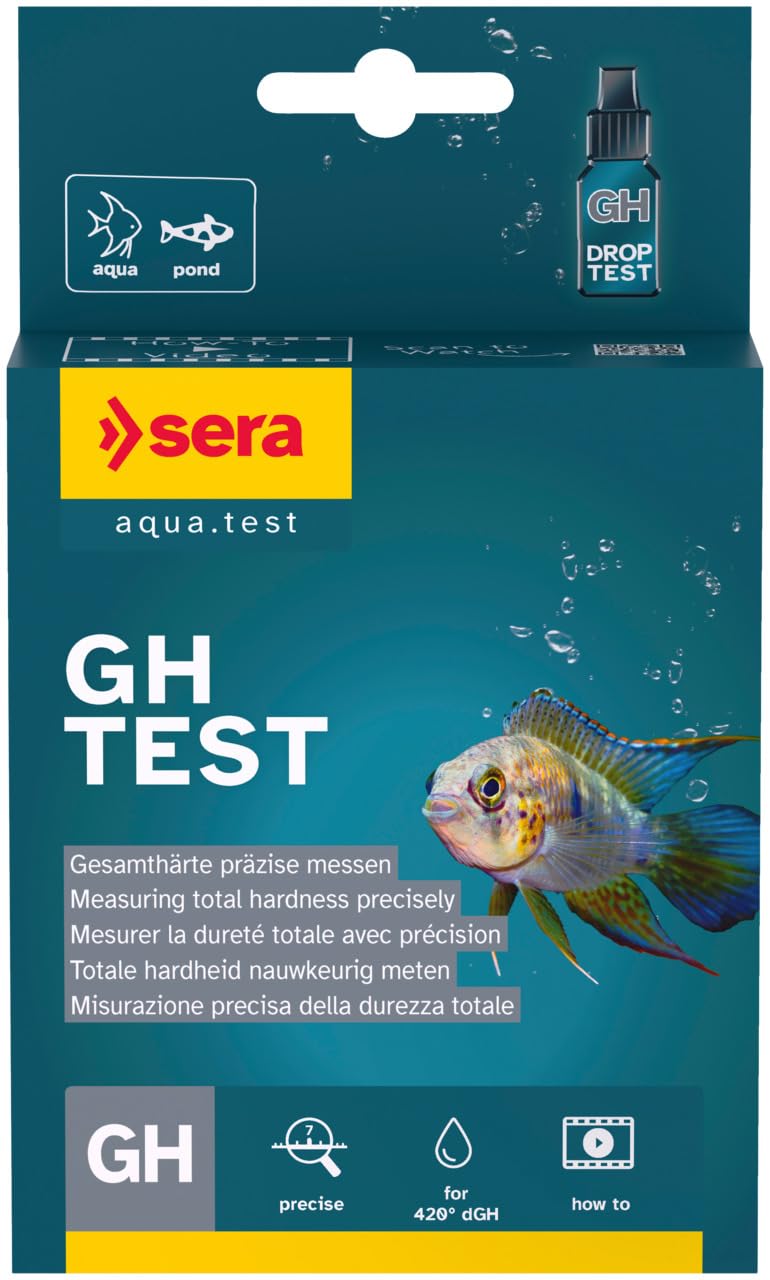 sera GH Test | Wassertest für Aquarium & Gartenteich | zur präzisen Bestimmung von Calcium & Magnesium | Für Fische, Garnelen & Pflanzen | Stabiler Mineralhaushalt | 420 °DGH Messleistung