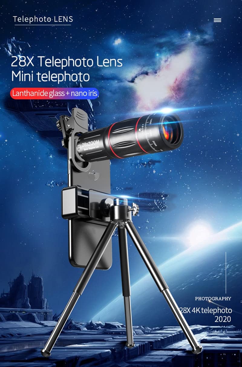Multiuso 28X HD Mobile Phone Camera Lens Telescopio Zoom Obiettivo Macro per Smartphone Fish Eye Lente Para Celular Accessorio