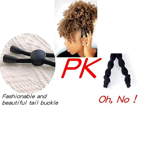 Miniatura 5 de AICILY 5 lazos para cola de caballo afro ajustables, banda larga para cabello grueso y natural rizado, moño largo acolchado para mujer, trenzas