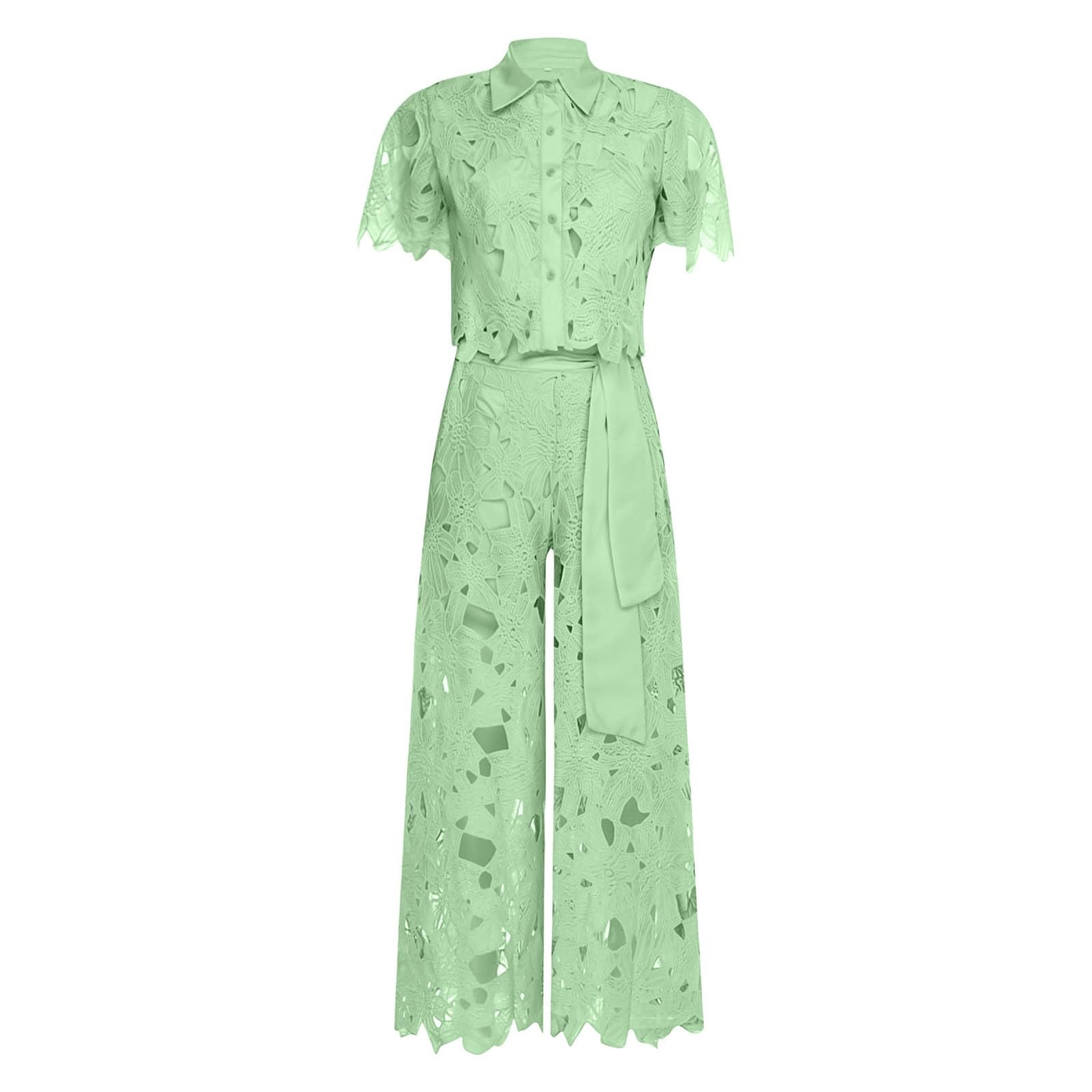 Set da 2 pezzi in lino da donna, top con maniche a pipistrello, scollo rotondo e orlo asimmetrico, pantaloni con vita alta e gamba larga, perfetto per l'estate e tutti i giorni