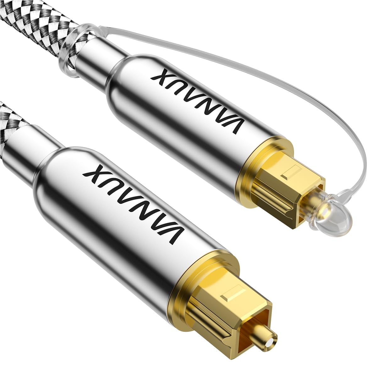 VANAUXDigital Optical Audio Cable 6FT (24K Gold Plated Connectors, Aluminum Alloy Shell,Braided Jacket) S/PDIF Toslink Cable Fiber Optic Cable for Home Theater, Soundbars, Gaming Consoles
