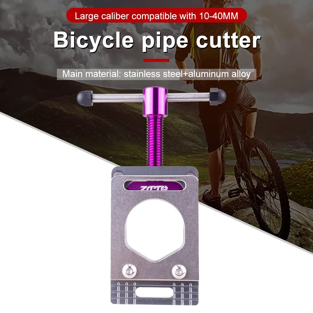 LYEAA Fahrradgabel-Rohrschneider, professionelles Rennrad-Führungs-Fix-Rohrschneidewerkzeug für Fahrradgabel-Lenker-Sattelstützenrohr (lila) Sonstiges