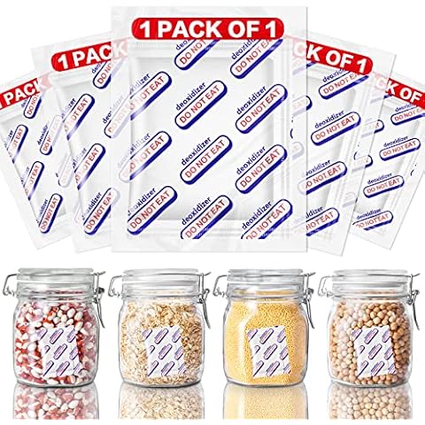 300 cc Oxygen Absorbers For Food Storage Individually Wrapped 100 Pack (1 Pack Of 1) O2 Absorbers Food Grade Oxygen Absorbers for Long Term Food Storage Cover