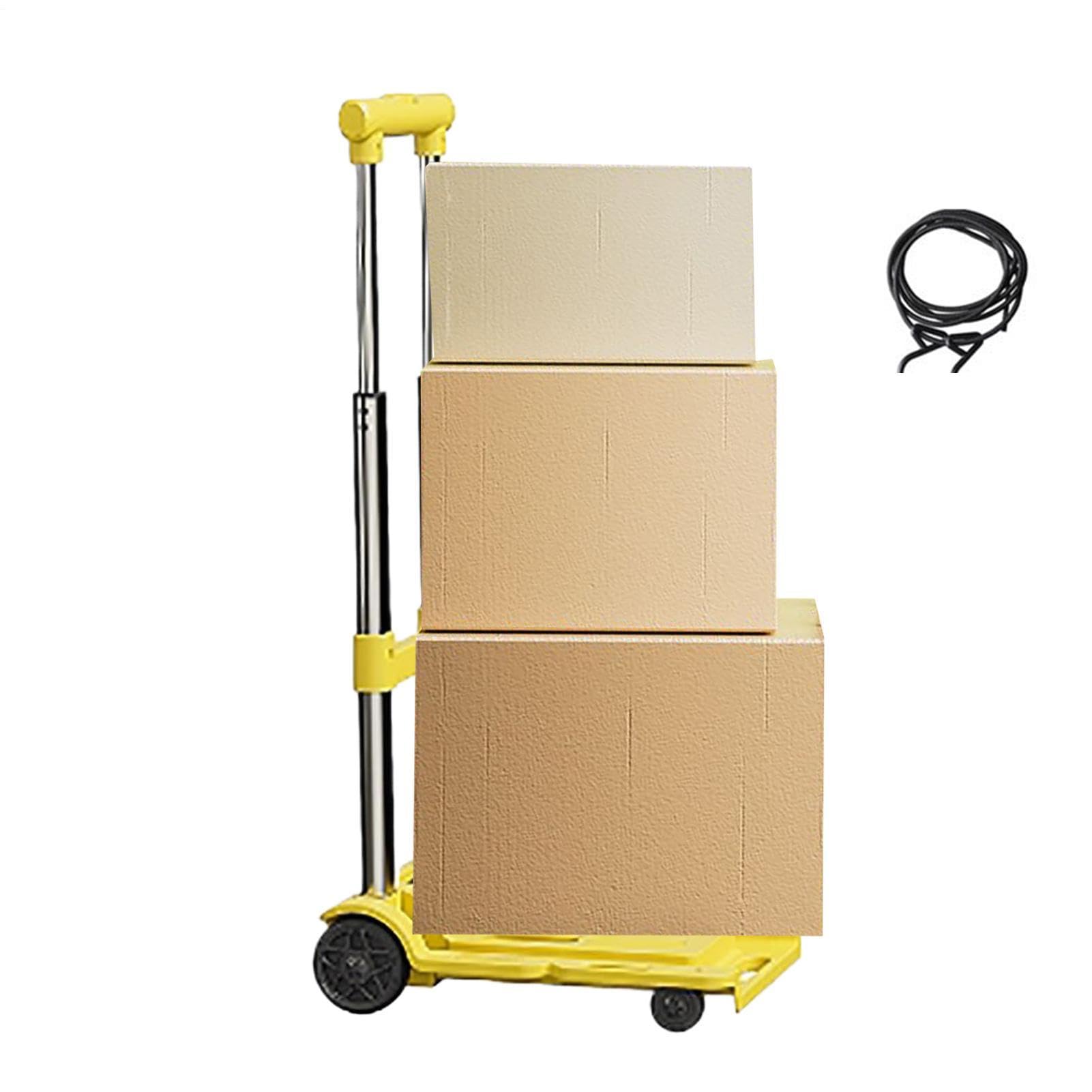 Carrello A Mano Capacità Di Carico 100 Kg Con Ruote Portatili E Rotolanti | Altezza Regolabile Del Carrello Pieghievole per la Spesa, l'Aeroporto, i Viaggi, il Garage e il