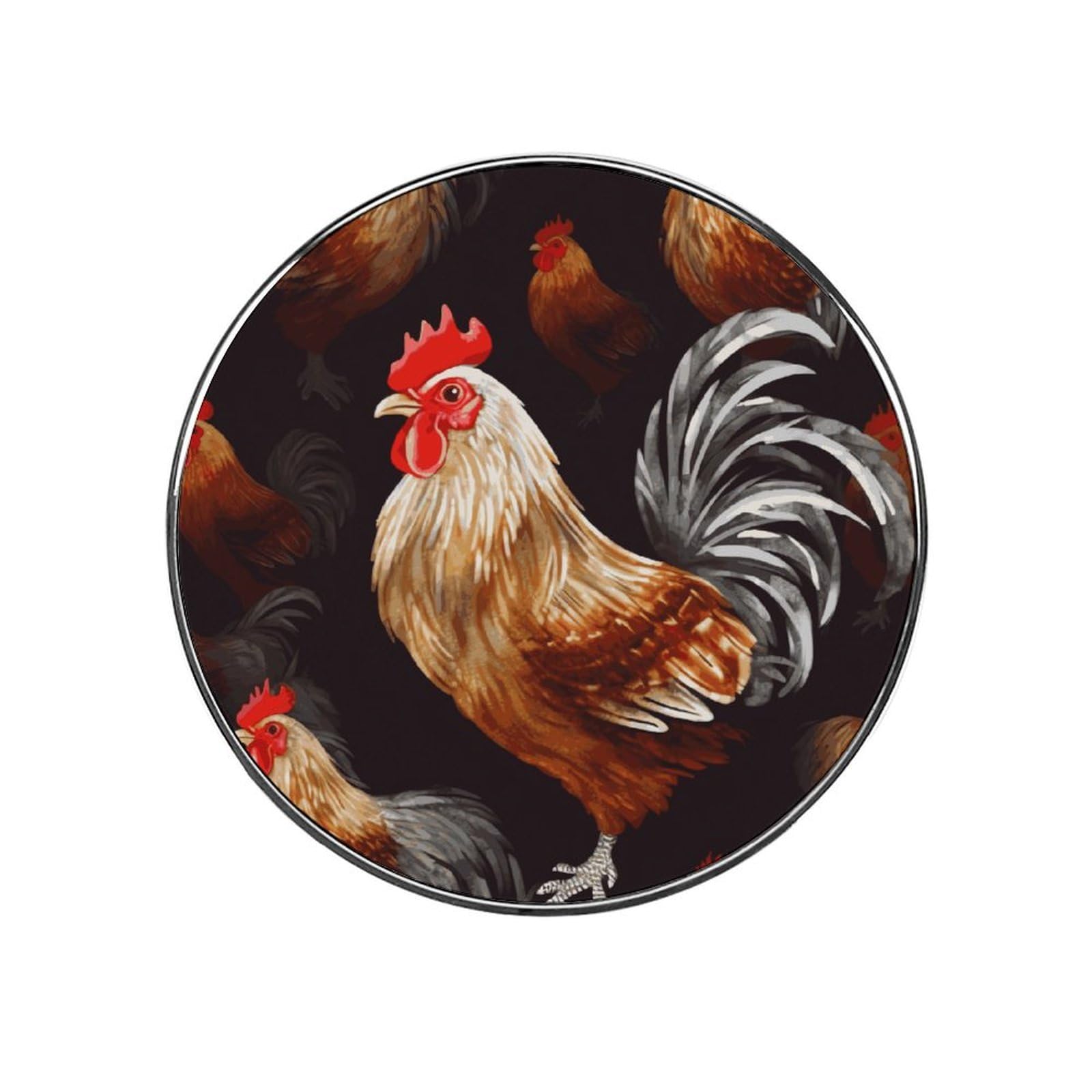Adfgyerh Style Shine Rooster Refrigerator Magnets Circular Design，Stickers Home Decorations，Fridge Magnets For Fridge Plant Lovers Kitchen Office Locker Whiteboard Car Garage Decor.
