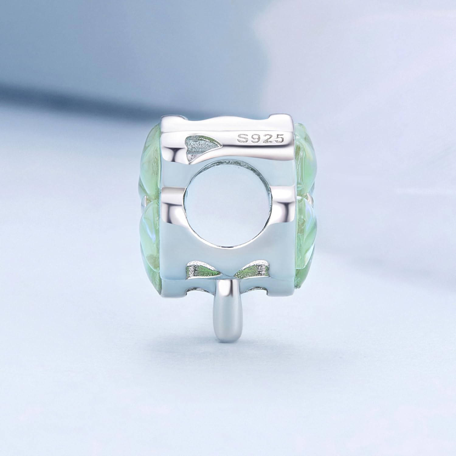 NINGAN 925 Encanto Floral De Plata Esterlina, 5a Collar De Pulsera De Cuentas De TréBol De Cuatro Hojas De Zircon Colgante Adecuado Para Regalos De Mujer