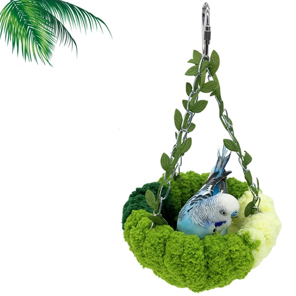 SKTMH インコ ハンモック鳥かご 吊り下げ 鳥の巣 取り付け簡単 ふわふわ 小動物用ハウス ケージアクセサリー インコ/オウム/セキセイインコ/文鳥など用 隠れ家 遊び場 暖かい寝床 鳥用品 防寒対策