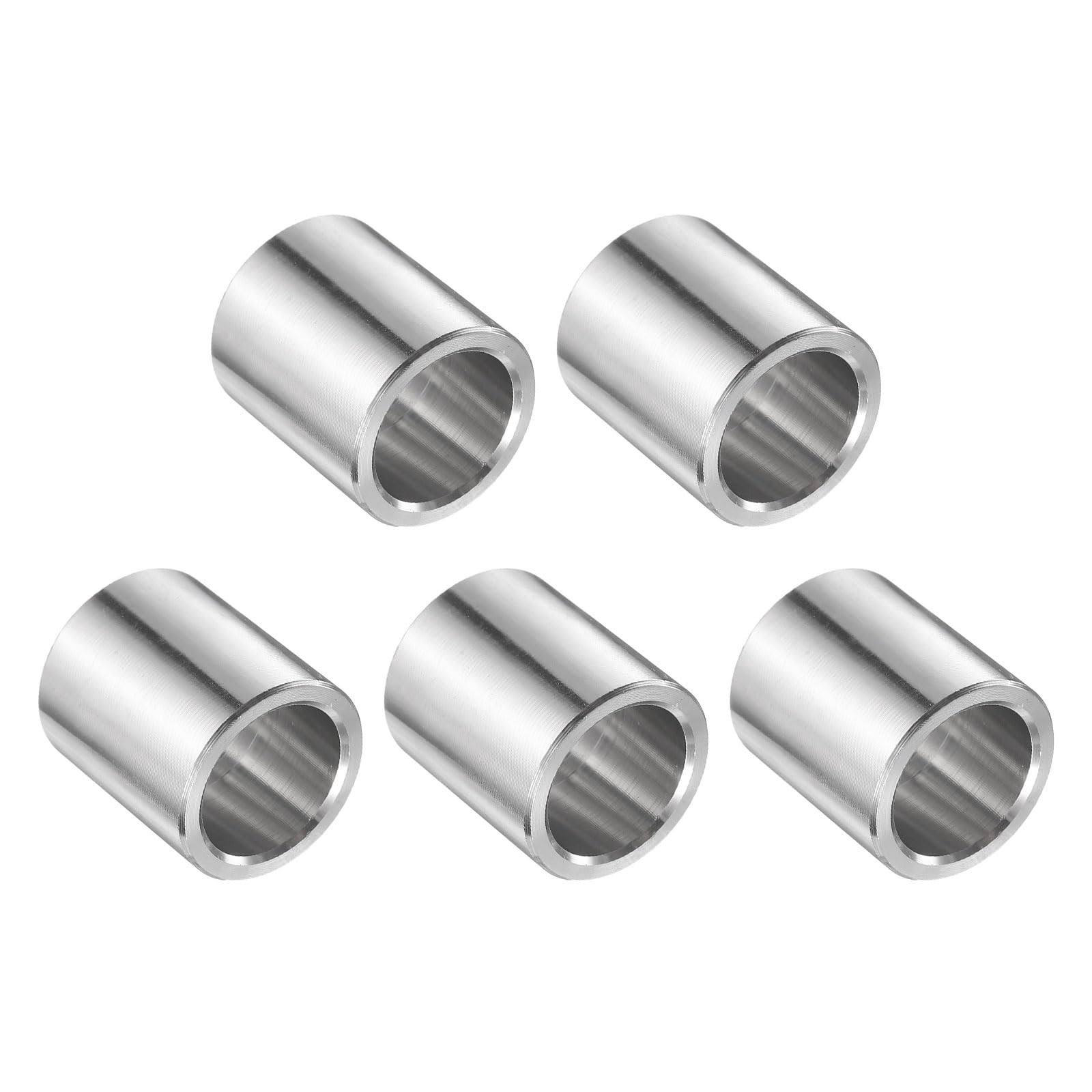uxcell 5pcs Stainless Steel Spacer 3/4" Bore x 1" OD x 1" Length Screw Bushing Plain Finish Round Metal Spacer for 3/4" Screws Bolts and Rods