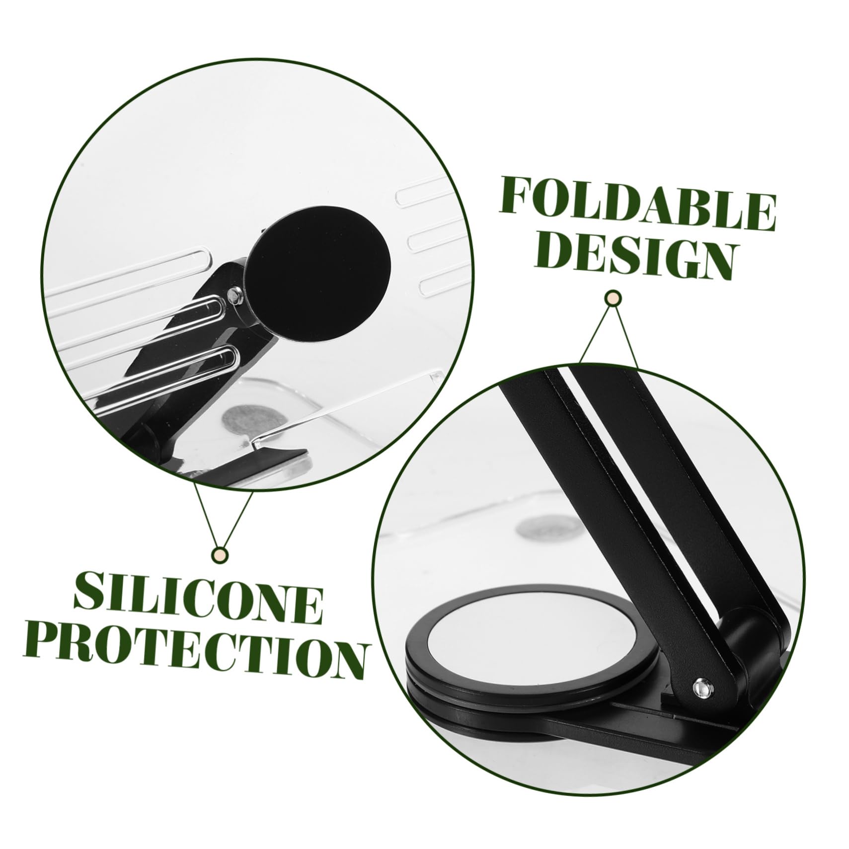Soporte Ajustable para Tablet y Teléfono Soporte Plegable Base Estable para Escritorio Compatible con iPad y Diseño y Antideslizante Negro