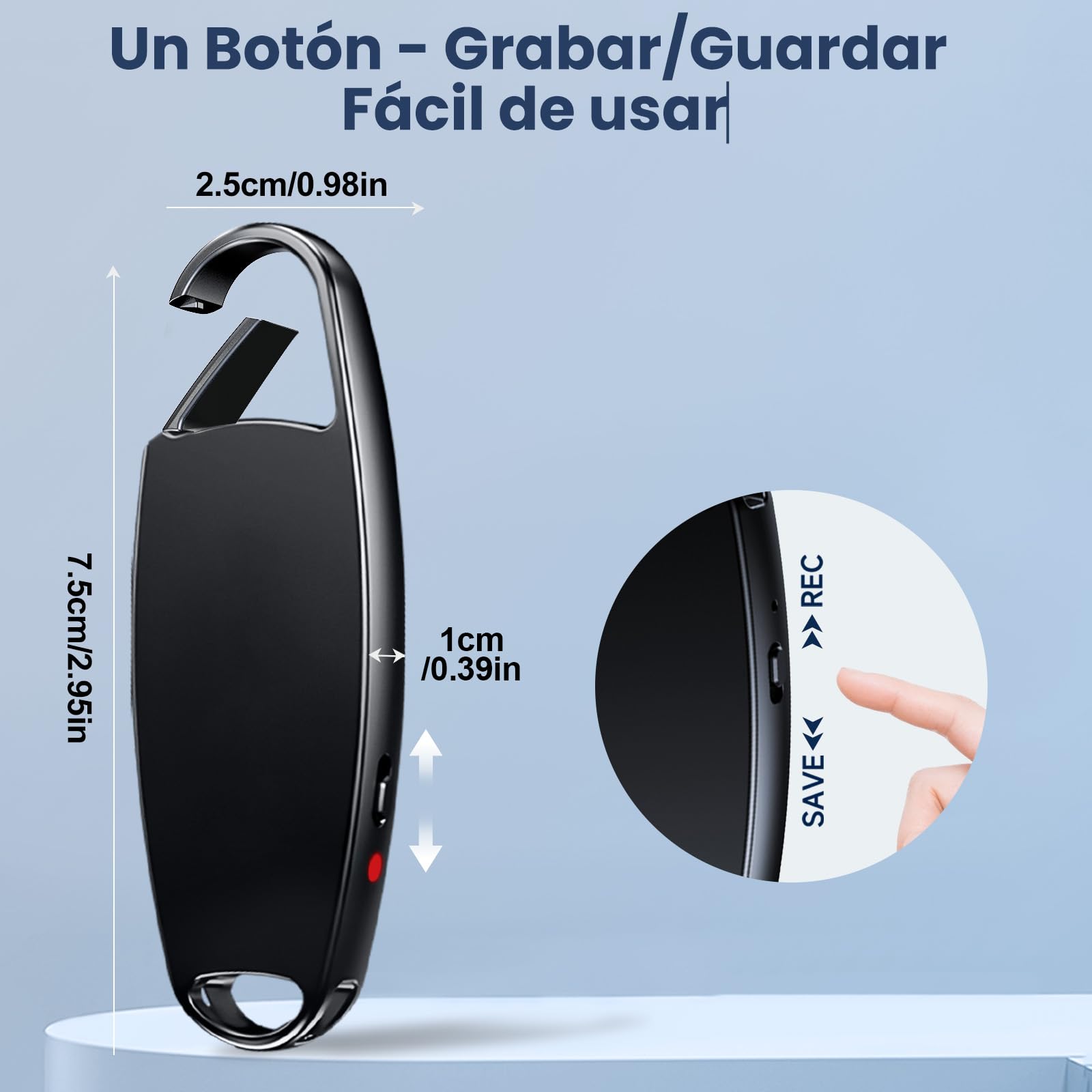 64GB Grabadora de Voz, Vandlion Mini Grabadora HD con un Solo Clic y Activada por Voz, Grabadora Portátil con Reducción de Ruido para Conferencias Entrevistas Reuniones Clase
