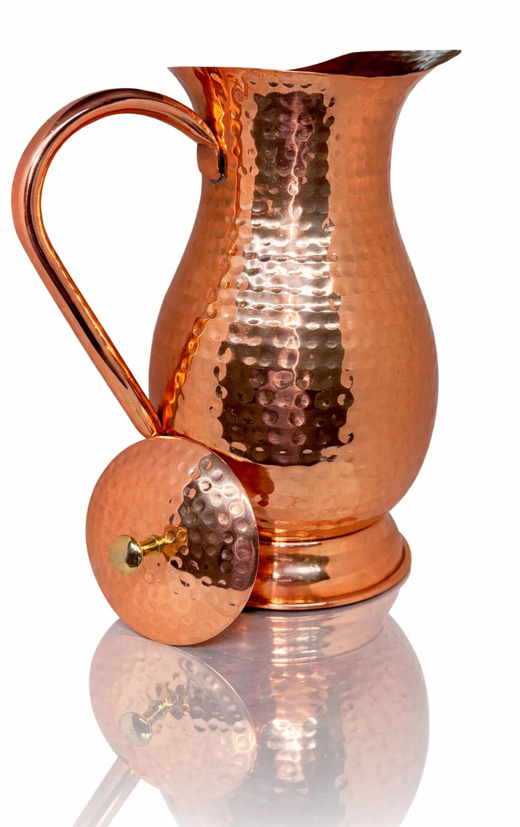 Bold & Divine Pure Copper Water Pitcher, Copper Pitcher with Lid, 100% Copper Water Jug, Copper Water Jug