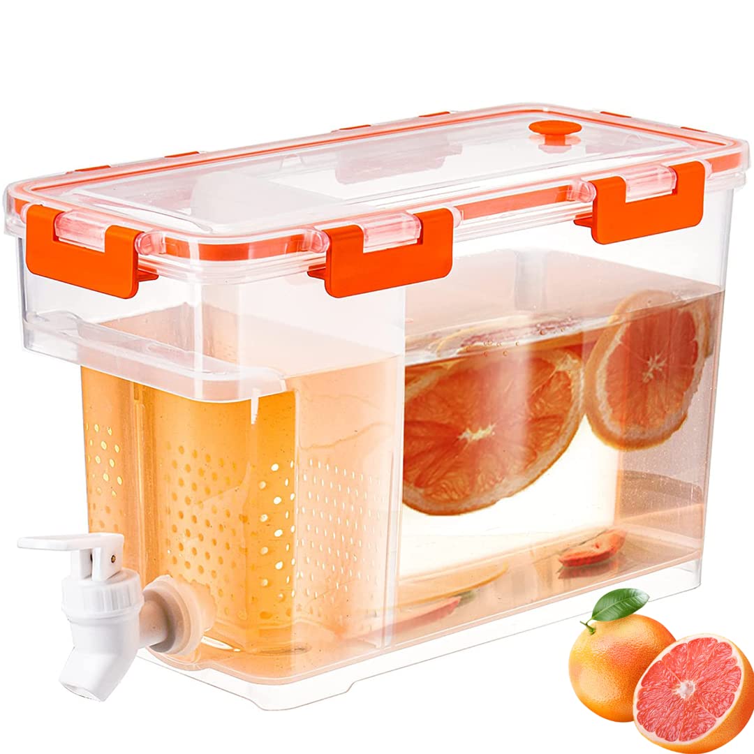 Distributeur de boisson en plastique 1 gallon avec robinet pour frigo