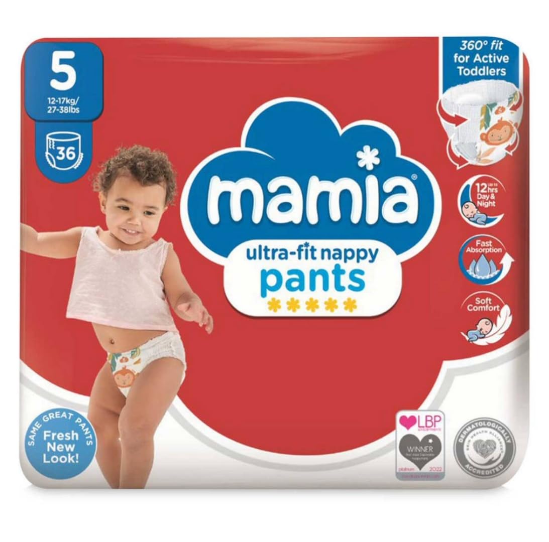 Bizzal Mamia Size 5 Nappy Pants, 36 Pack