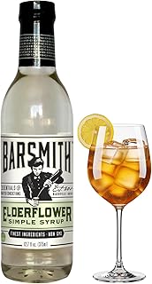 Barsmith Elderflower Simple Syrup - Delicate Floral Sweetness w/Natural Flavor - Gluten Free & Non-GMO Elderflower Syrup - Ideal for Spritz, Gimlet, Mojito, Mocktails & Cocktails - 12.7oz (Pack of 1)
