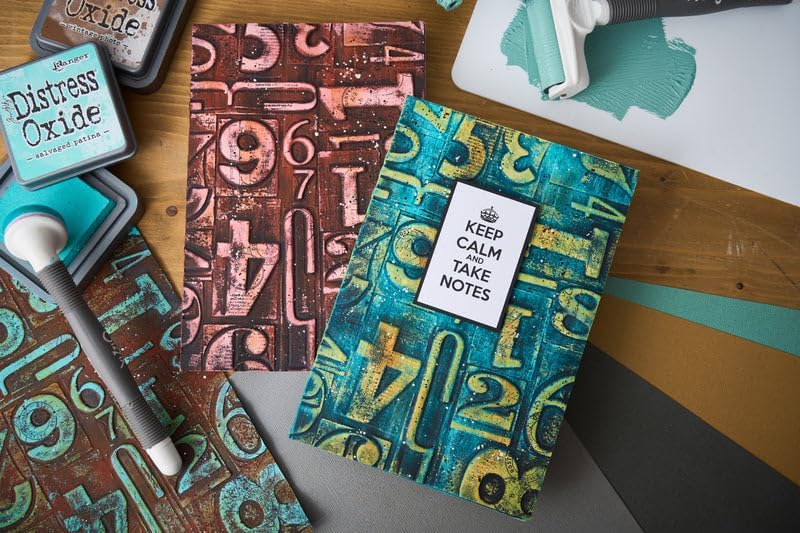 Sizzix 3-D Texture Fades Embossing Folder Numbered Large/A5 by Tim Holtz