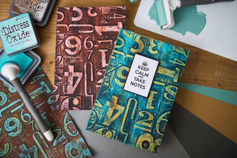 Sizzix Tim Holtz - Carpeta de grabado en relieve con textura 3D numerada grande/A5