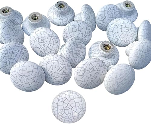 Miniatura 1 de Mou 20 pomos, tiradores de cajón, pomos de gabinete, pomos de cerámica, perillas agrietadas retro y elegantes, manijas de gabinete, manija de