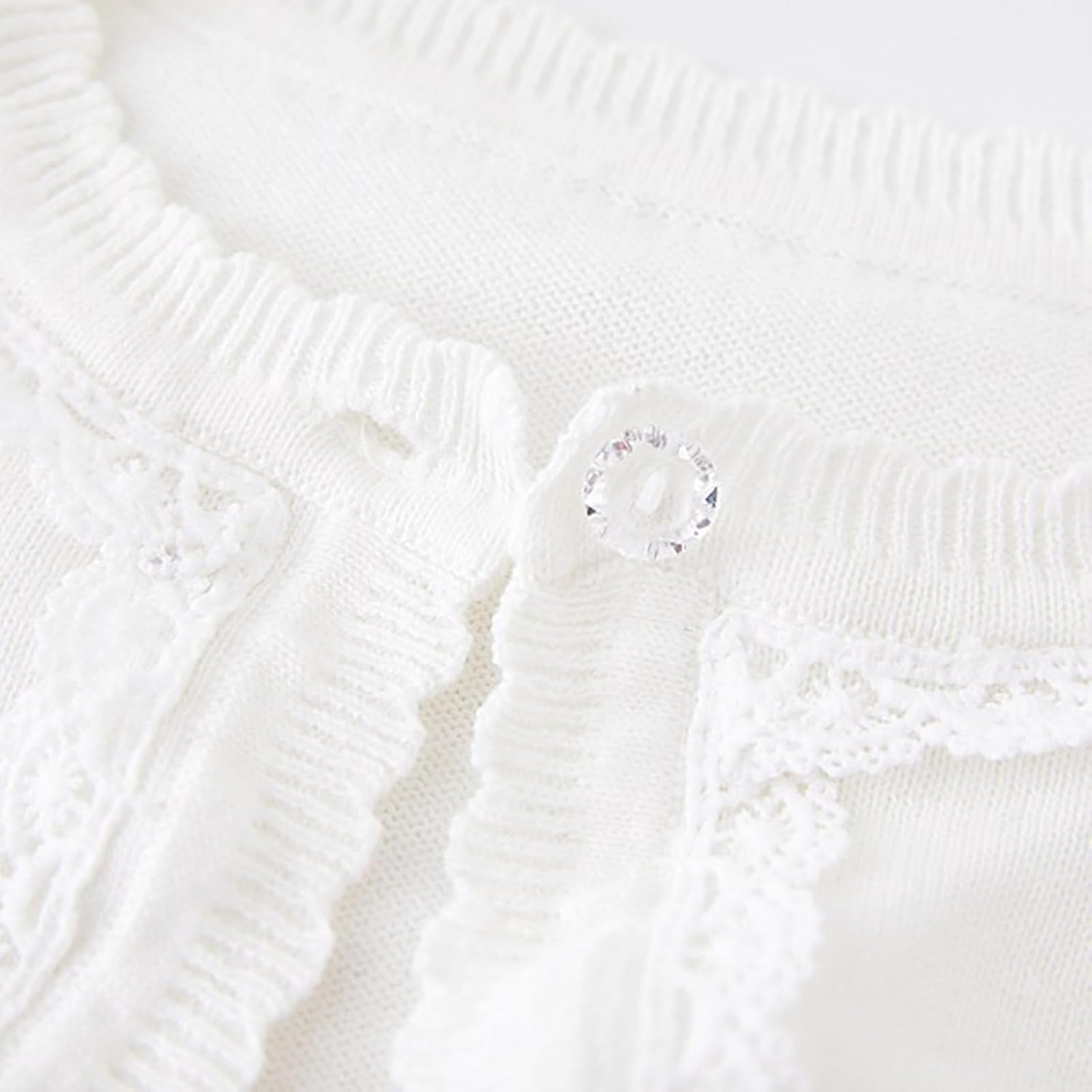Little Girls Lace Bolero Shrug Baby Girl Knit Top for Fall Dress Cover Up Cute Long Sleeve Cardigan Button Cropped Jacket