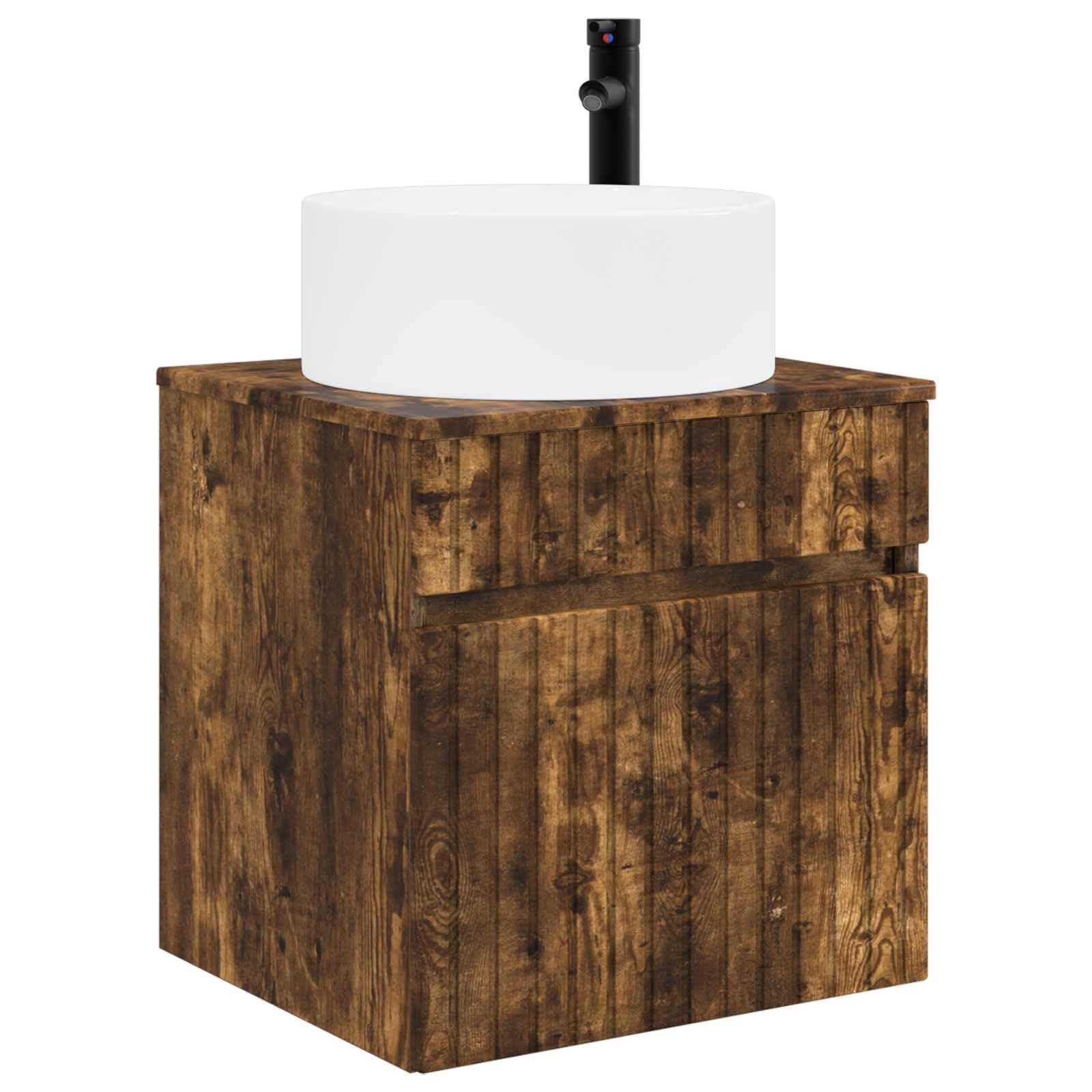 Vidaxl Smokedoak Wall-Mounted Sink Vanity Smoked Oak 49 X 44.5 X 65.5 Cm,