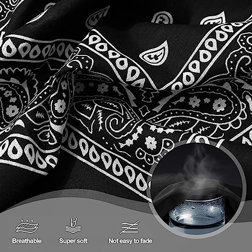 sularpek Bandana, 3 Stück Bandana Kopftuch Damen und Herren, Bandanas mit Original Paisley Muster,Headwear Haar Schal Ansatz Handgelenk Kopf Biker, 55 x 55 cm