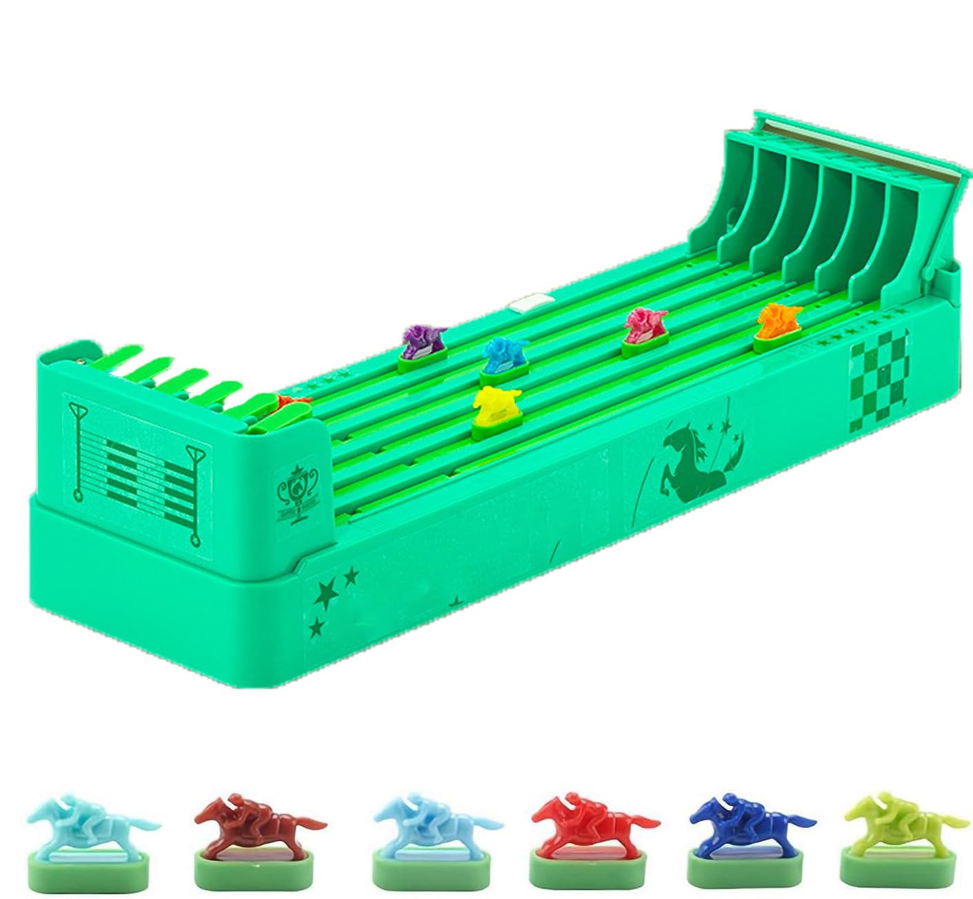 Horse Racing Game Electronic, Mini Portable Table Game, Desktop Electric Horse Racing Game Board Game with 6 Horses, Family Party Entertainment Game, Gift for Adults