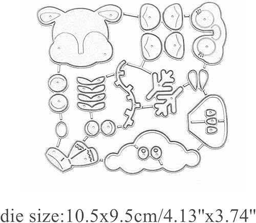 Miniatura 2 de Troqueles de metal de ciervo de Navidad, lindos animales, plantillas de corte de alce para manualidades, álbumes de recortes, fotos, troqueles de