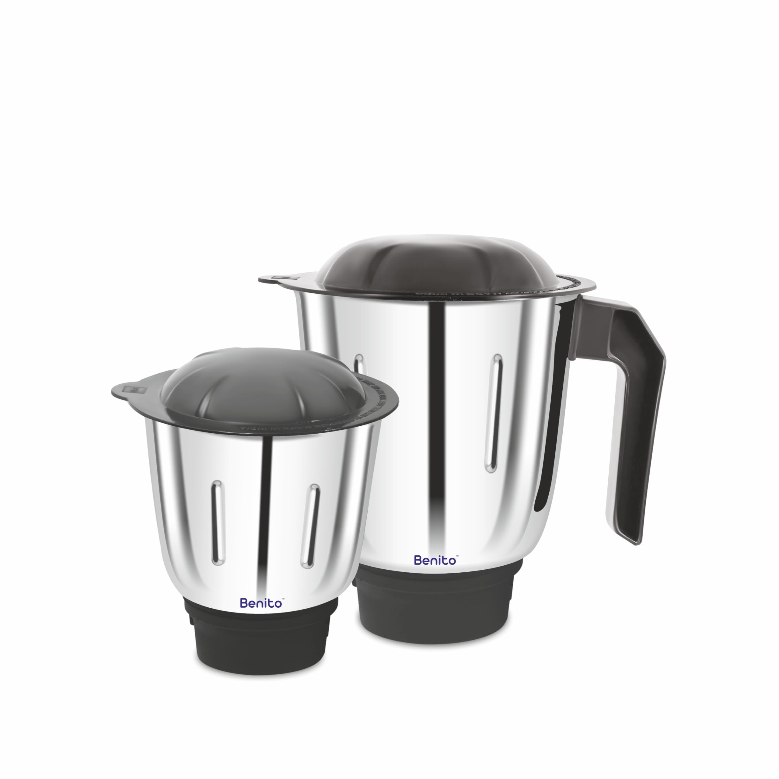 Benito ELITE Stainless Steel Combo Jar Set (Dry & Wet) for Mixer Grinder, Compatibility with all mixer grinders with 2 slots of jar fitting with 4 teeth coupler (1500ml & 1200ml) Mixer Grinder Jar-image-33