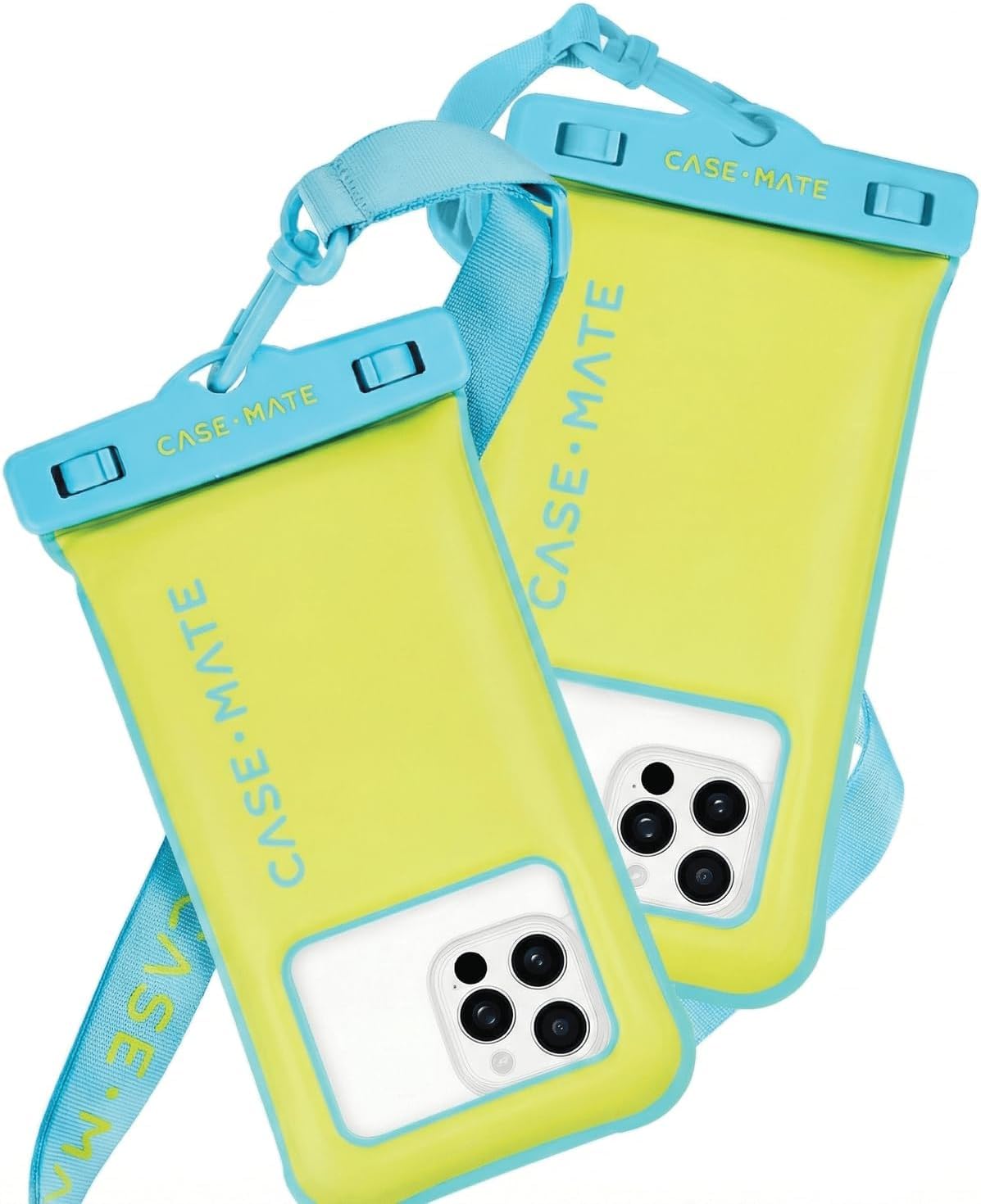 Case-Mate 2 Pack IP68 Waterproof Phone Pouch - Floating Waterproof Phone Case w/Crossbody Lanyard - Beach Cruise Ship Travel Essentials - Compatible w