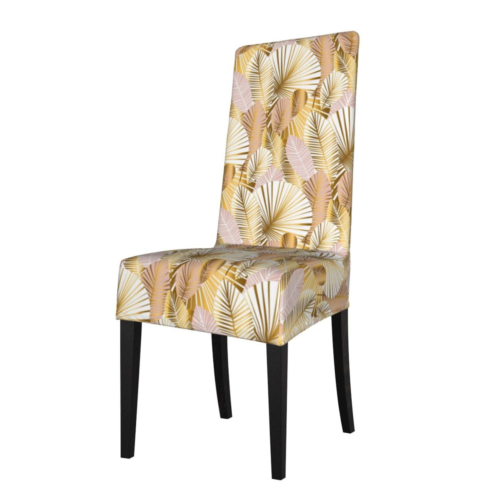 LKYMOH Tropical Plant In Golden, Chair Covers Stretch Chair Slipcovers for Dining Room, for Party Pet Protection Universal Fit Soft Polyester