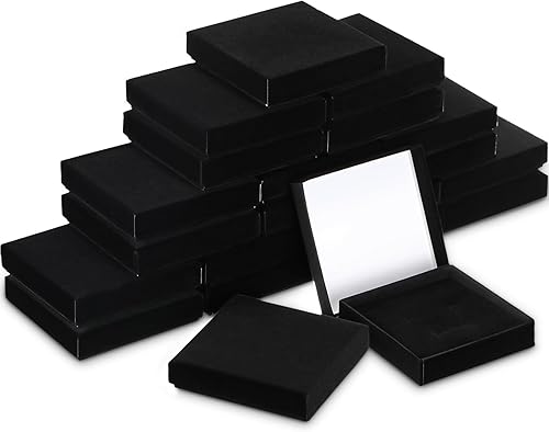 Loetere 100 cajas de regalo de joyería a granel de 3.5 x 3.5 x 1 pulgadas, cajas de joyería de cartón, caja de regalo, caja de regalo pequeña con