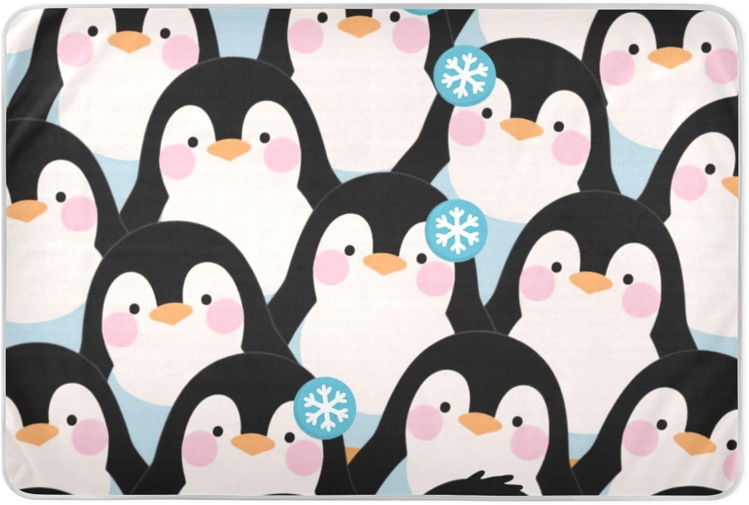 Penguin Cartoon Pile Cute Extra Large Resuable Bed Underpads Waterproof Washable Pads for Bed Changing Pee Mats for Kids Bedwetting , 52" L x 34" W