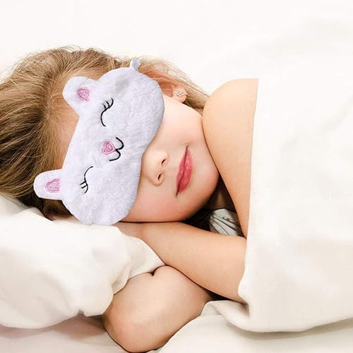 Miniatura 2 de Paquete de 2 lindos cubrebocas de animales para dormir para niñas, diseño de zorro de dibujos animados, alpaca, suave, para dormir, para mujeres,