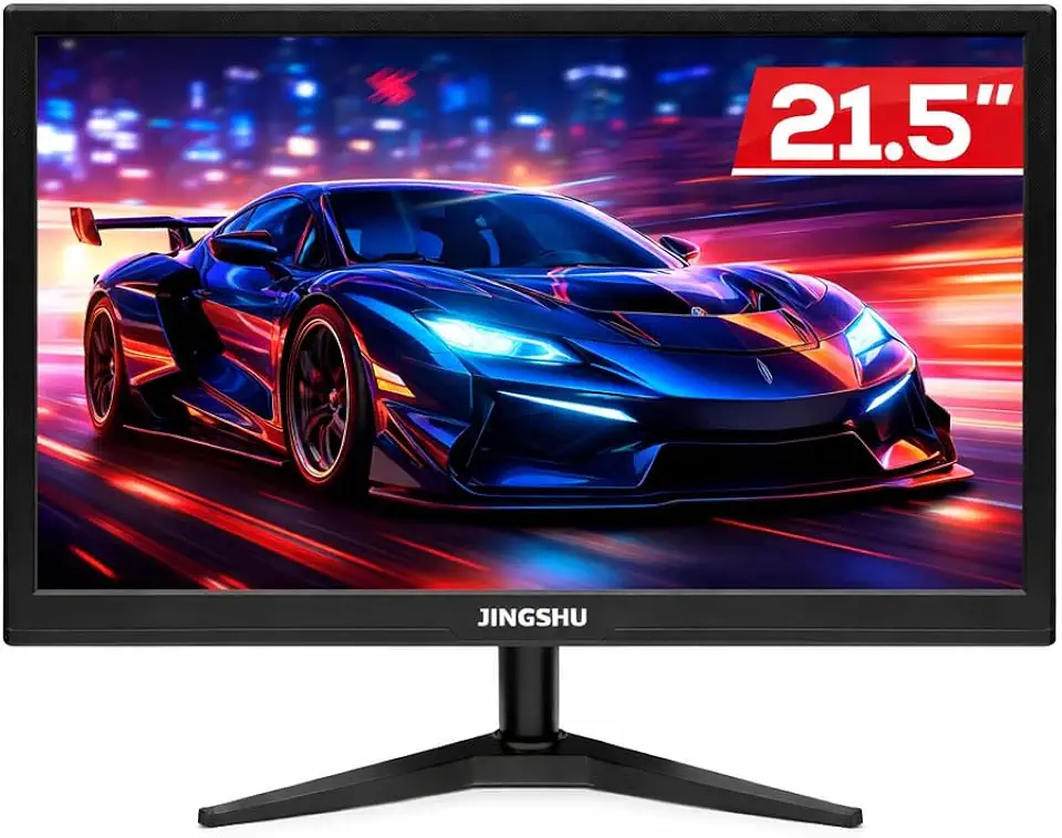 Monitor Jingshu 21.5” Full HD 75Hz 5ms HDMI VGA – Tela LED 1920x1080, Baixa Luz Azul, Flicker Free, Compatível PC Notebook e Console Gamer