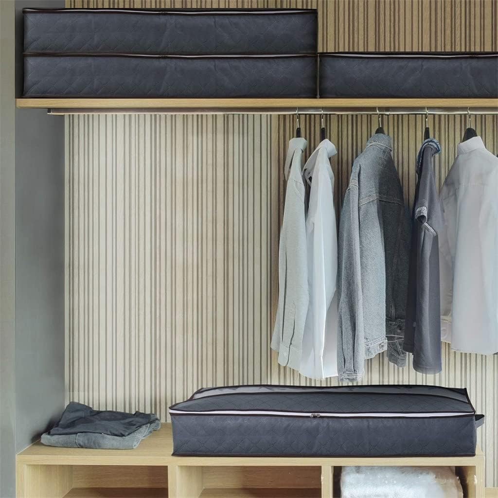 JSEIAJB 2pcs Storage Bags Zippered Organizer Foldable Under Bed Bags Storage Boxes Breathable Underbed Clothes