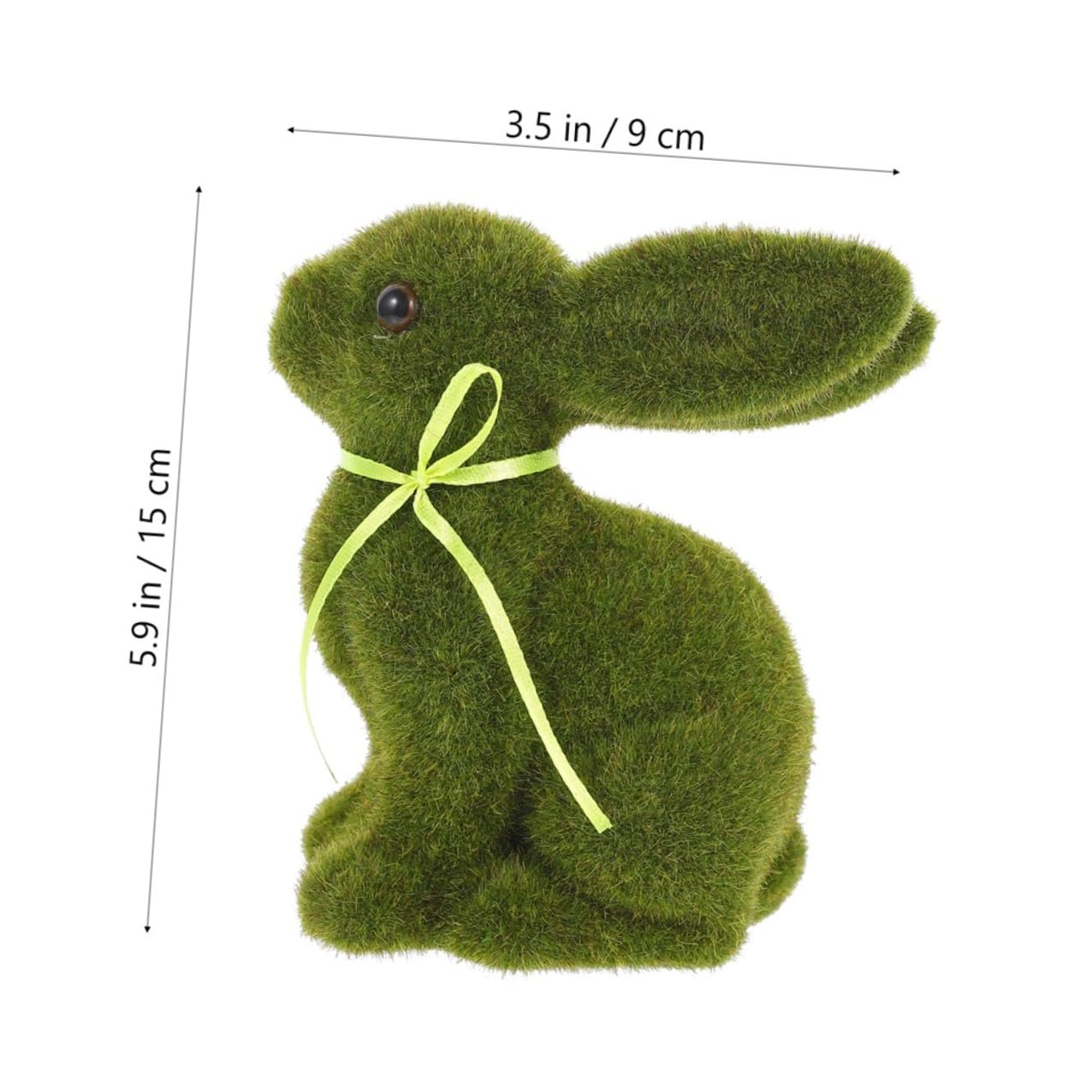 4pezzi Conigli Floccati Decorativi per Pasqua Statuine Verdi Medie Ornamentali per Giardino e Casa Realistici e Vivaci per Festa e Arredo Primaverile