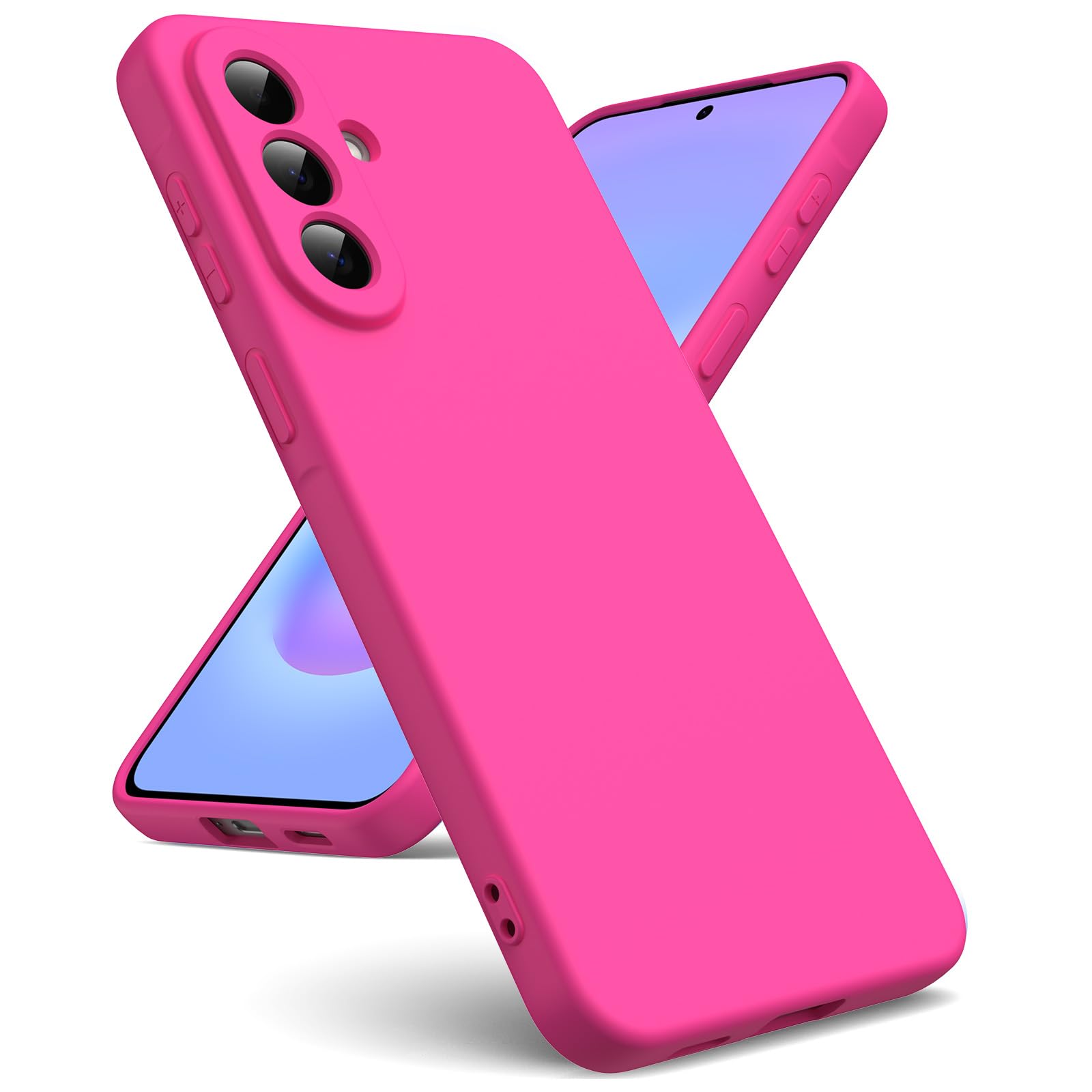 Oududianzi - Cover per Samsung Galaxy A57 5G, Custodia Silicone Liquido, Interno in Microfibra Morbida, Protezione Antiurto Resistente - Rosso Rosa