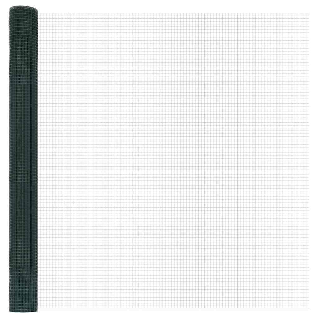 Valla verde con postes, acero recubierto de polvo y PVC, 2500 x 150 cm, resistente a la intemperie, valla de jardín, protección visual, doble varilla de metal para terraza, parcela, recinto