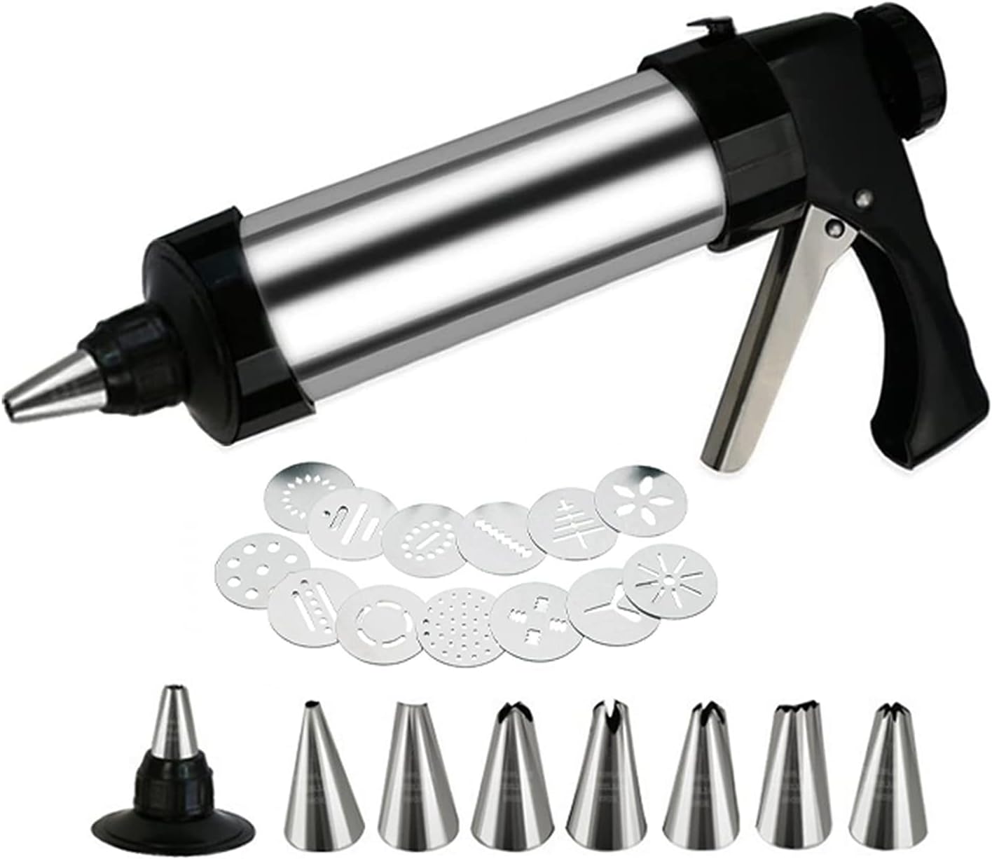 Suuker Cookie Press Gun Set,Stainless Steel Icing