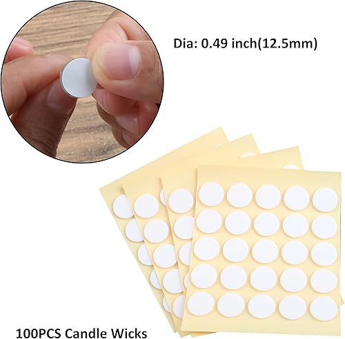 Miniatura 8 de MILIVIXAY 100 mechas de vela de 8 pulgadas con 100 pestañas de metal, 100 calcomanías de mecha de vela y 6 soportes de mecha de vela de madera,